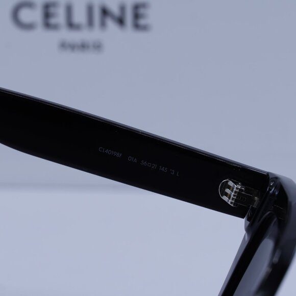 Celine CL40198F 01A Square Sunglasses–Shiny Black - Picture 6 of 9